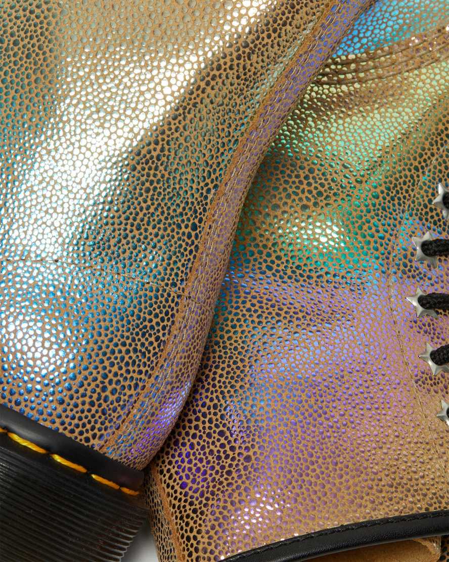 hnědé dámské šněrovací boty dr. martens 1460 rainbow ray