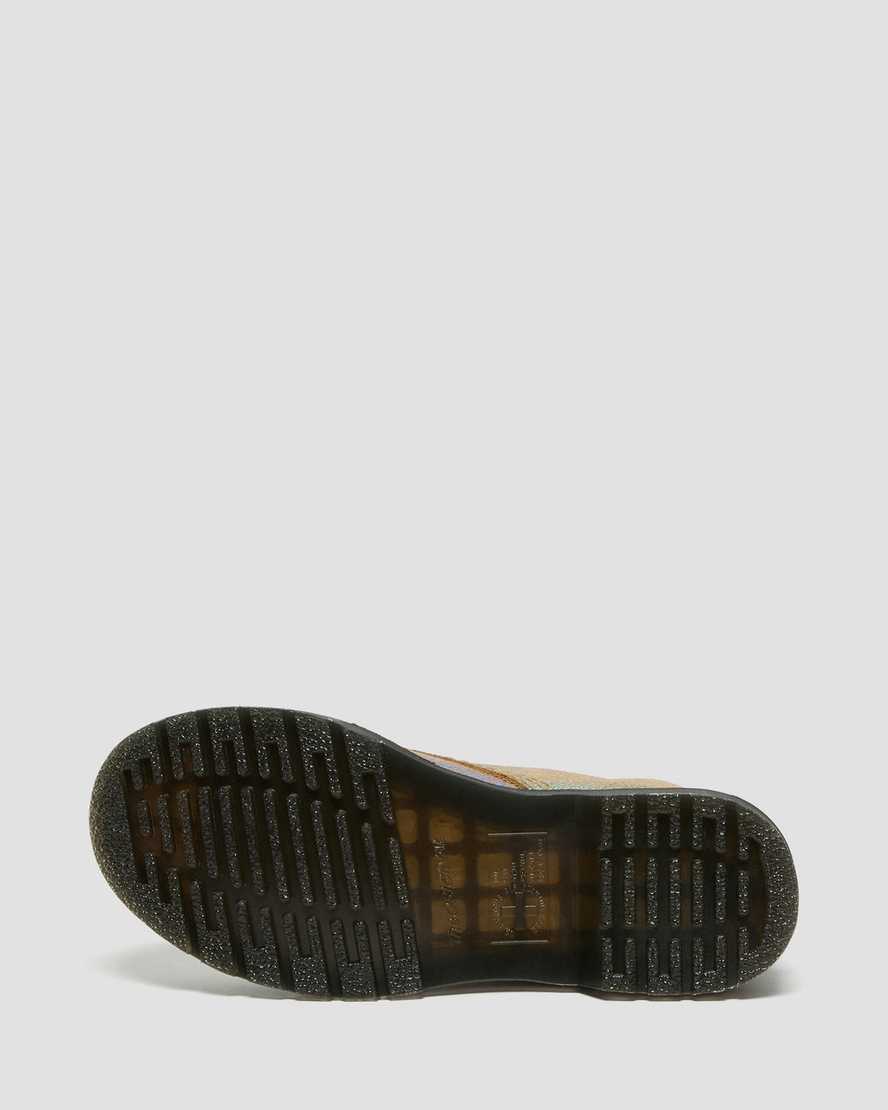 hnědé dámské šněrovací boty dr. martens 1460 rainbow ray
