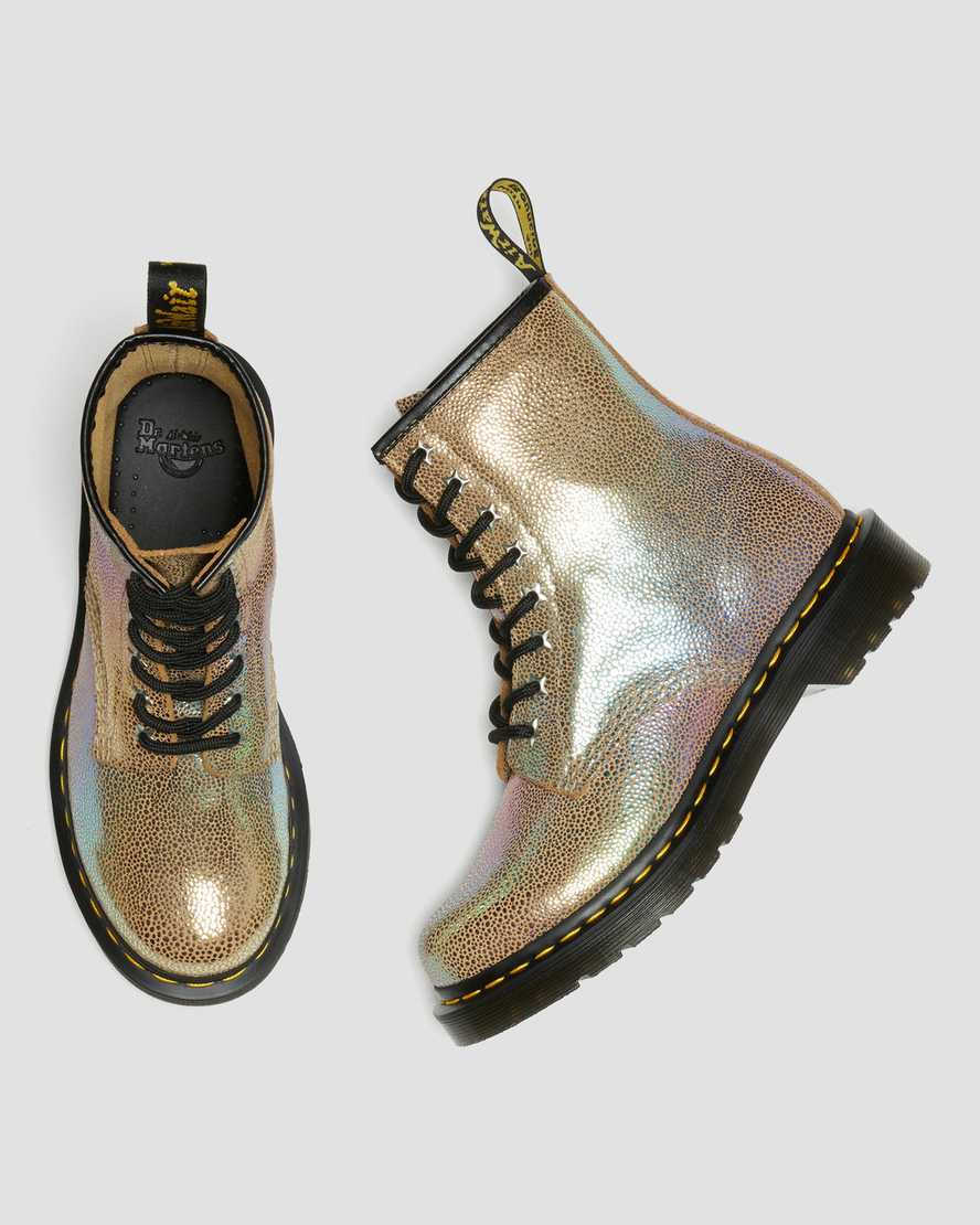 hnědé dámské šněrovací boty dr. martens 1460 rainbow ray