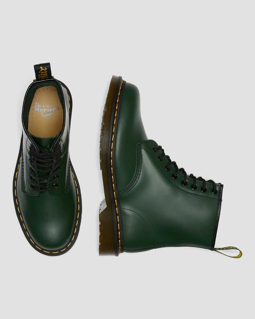 zelené dámské šněrovací boty dr. martens 1460 smooth