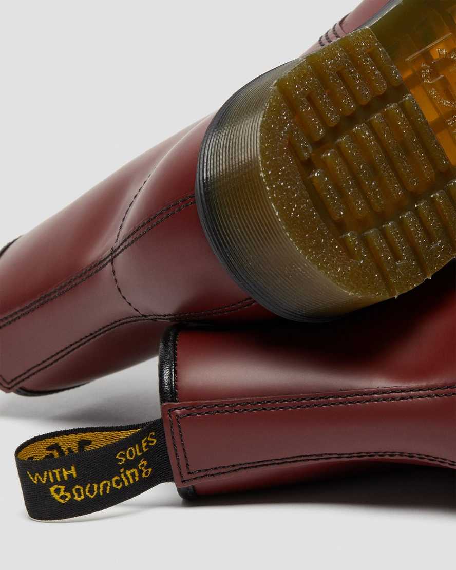 Červené dámské šněrovací boty dr. martens 1460 smooth