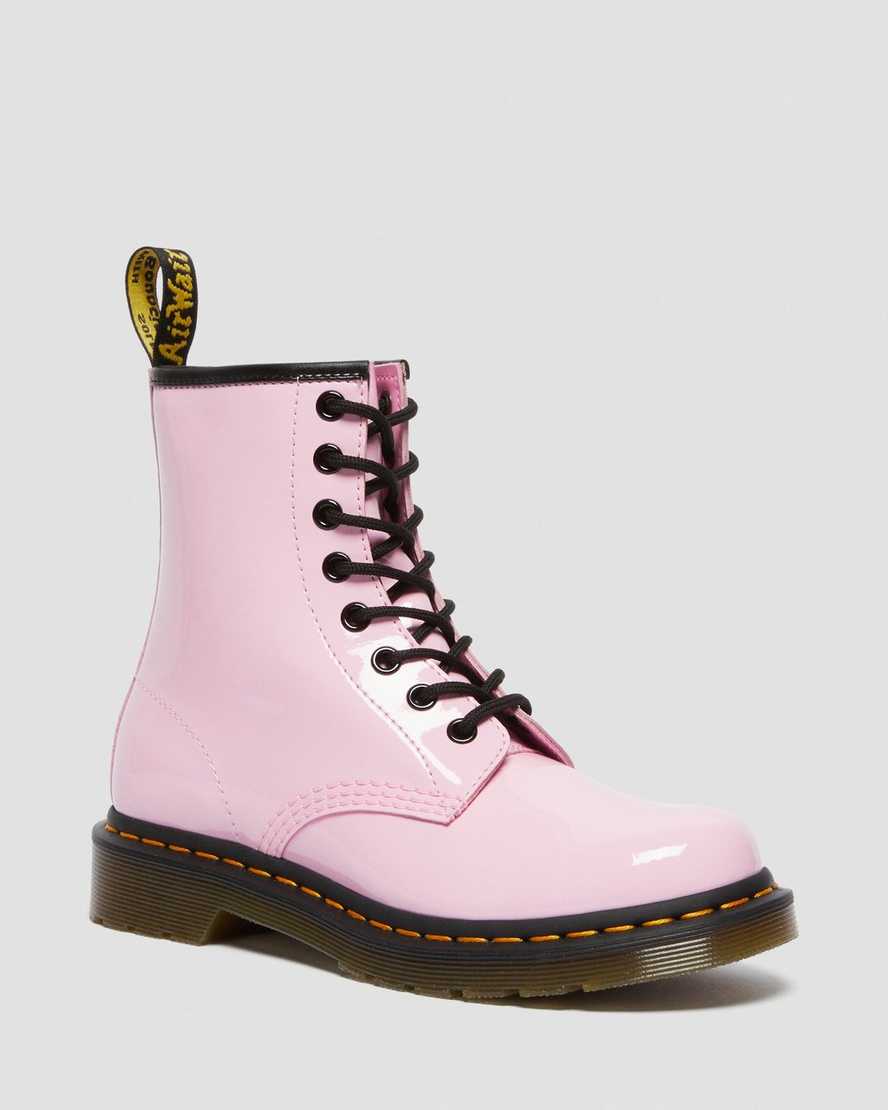 růžové dámské šněrovací boty dr. martens 1460 patent