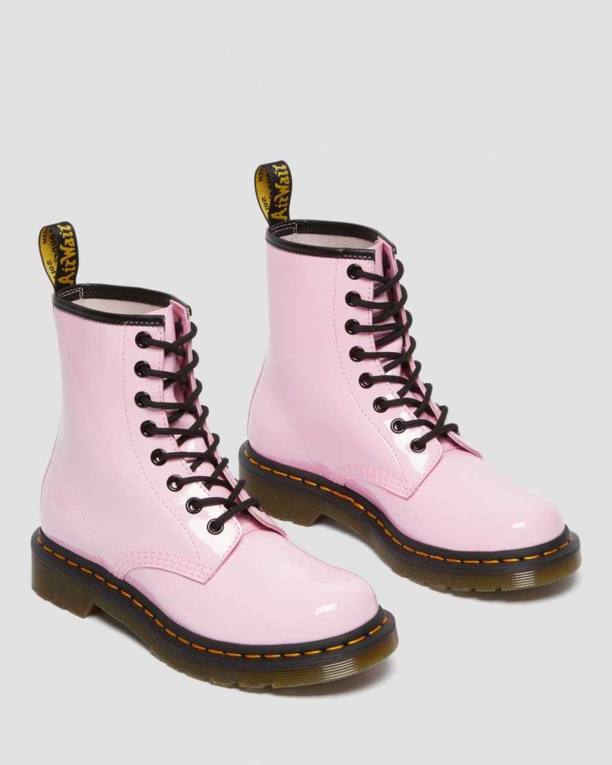 růžové dámské šněrovací boty dr. martens 1460 patent