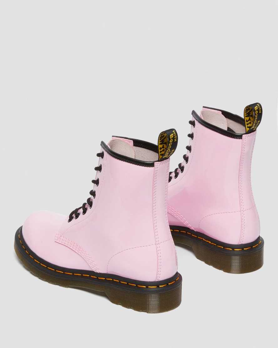 růžové dámské šněrovací boty dr. martens 1460 patent