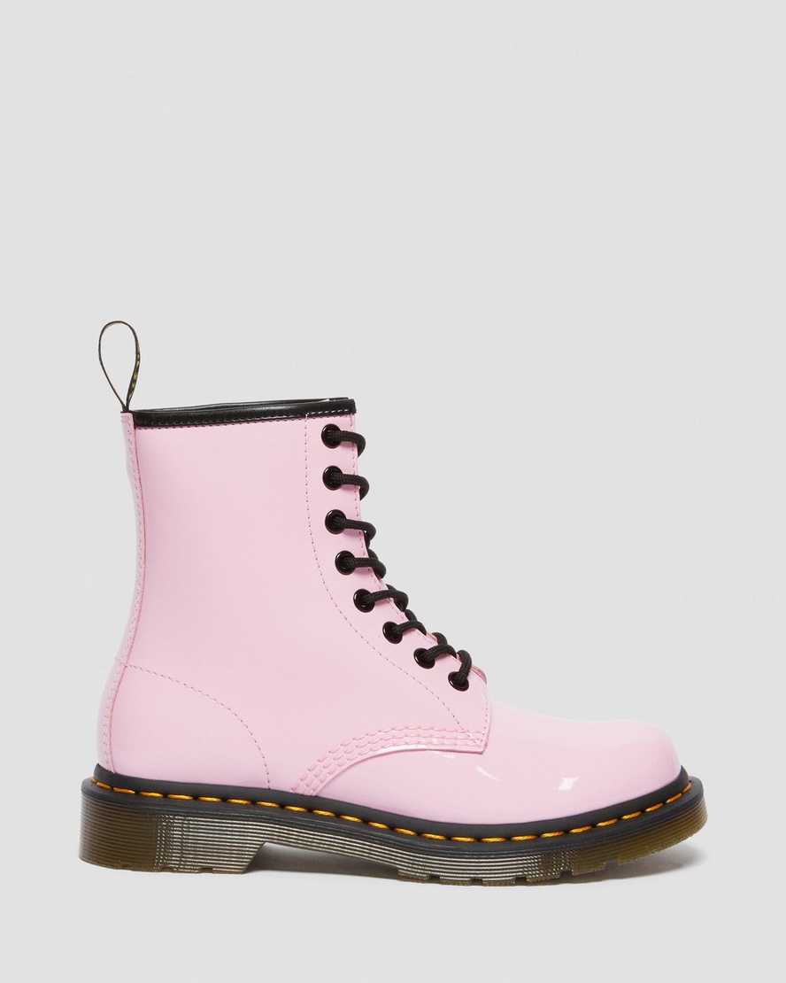 růžové dámské šněrovací boty dr. martens 1460 patent