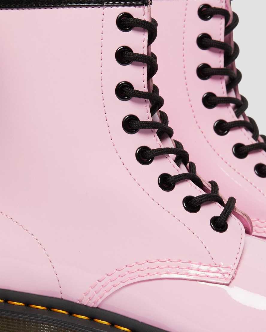 růžové dámské šněrovací boty dr. martens 1460 patent