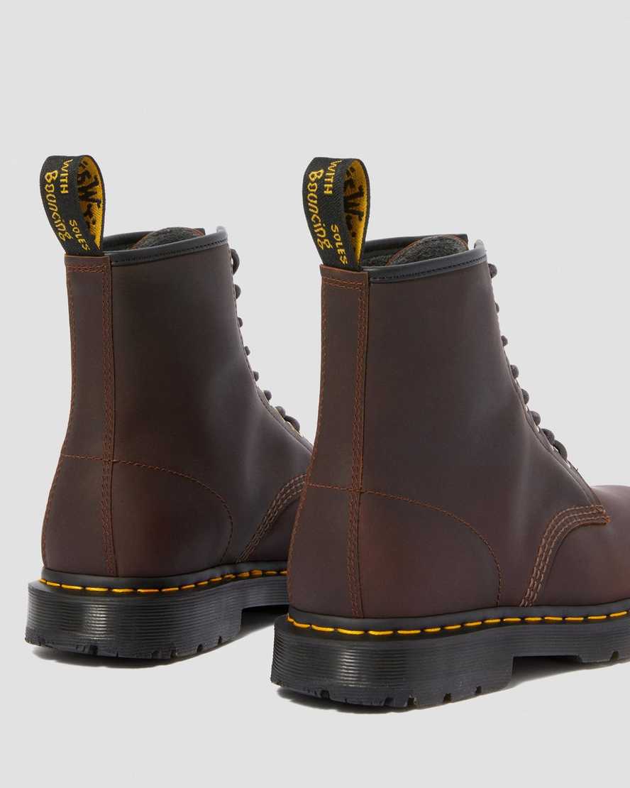tmavě hnědé dámské šněrovací boty dr. martens 1460 dms wintergrip
