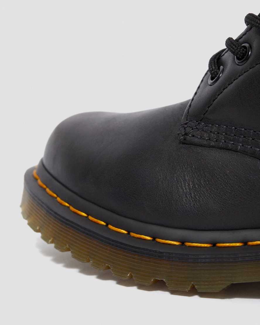 Černé dámské šněrovací boty dr. martens 1460 s podšívkou z umělé kožešiny