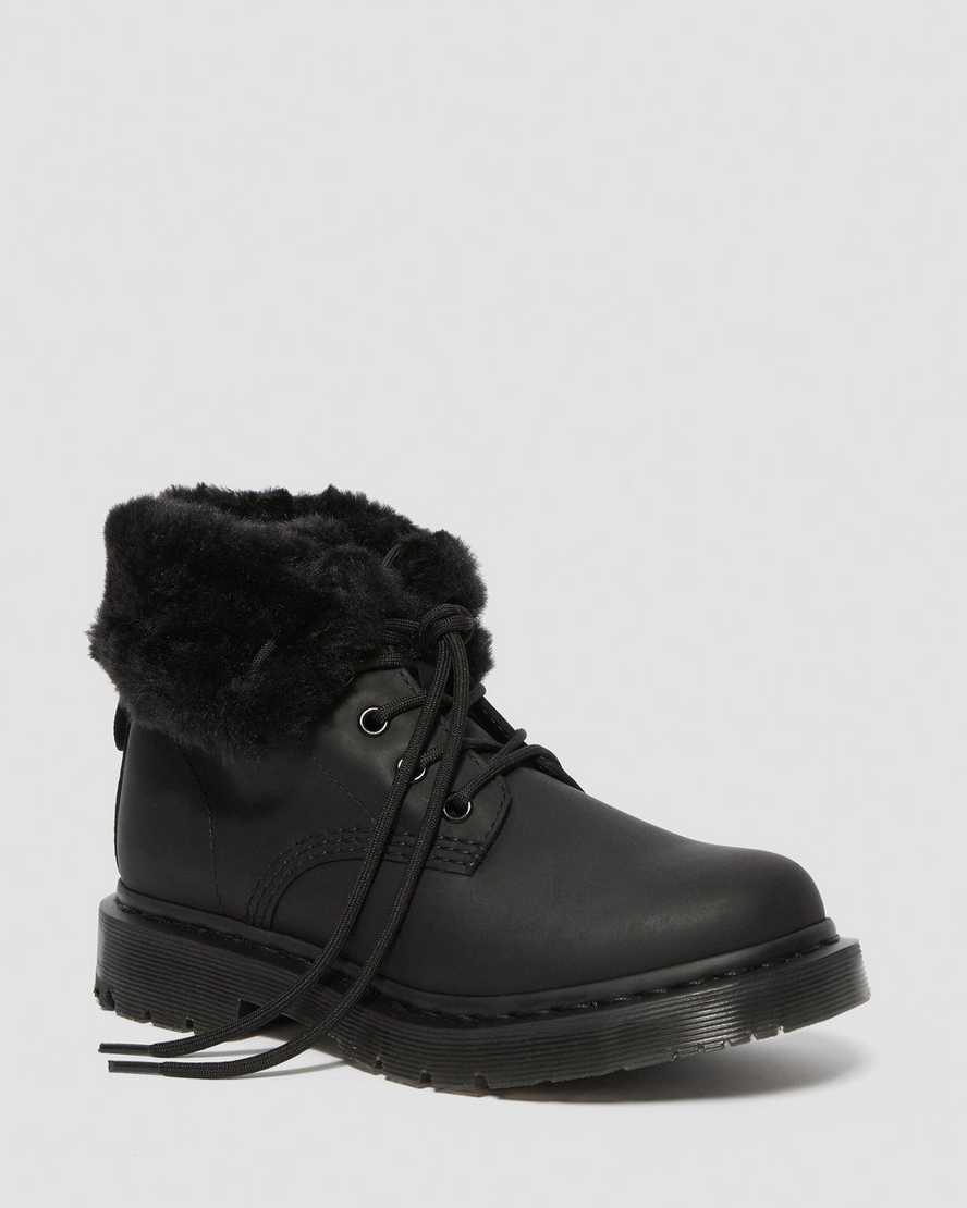 dámské boty dr. martens 1460 dms wintergrip faux fur s podšívkou v černé barvě