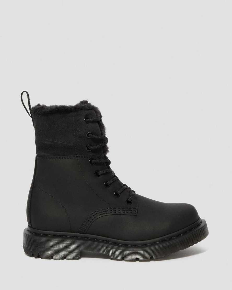 dámské boty dr. martens 1460 dms wintergrip faux fur s podšívkou v černé barvě