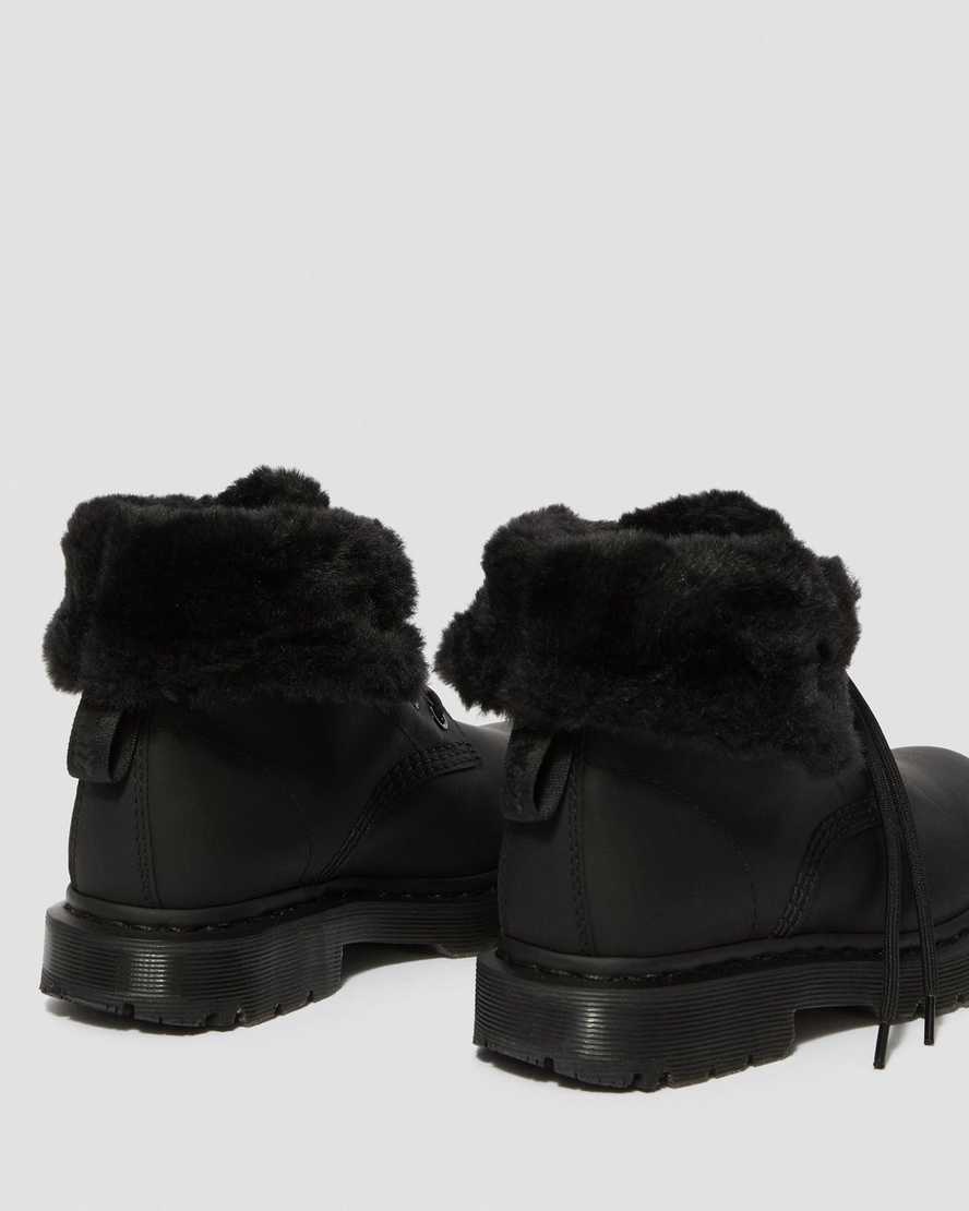 dámské boty dr. martens 1460 dms wintergrip faux fur s podšívkou v černé barvě