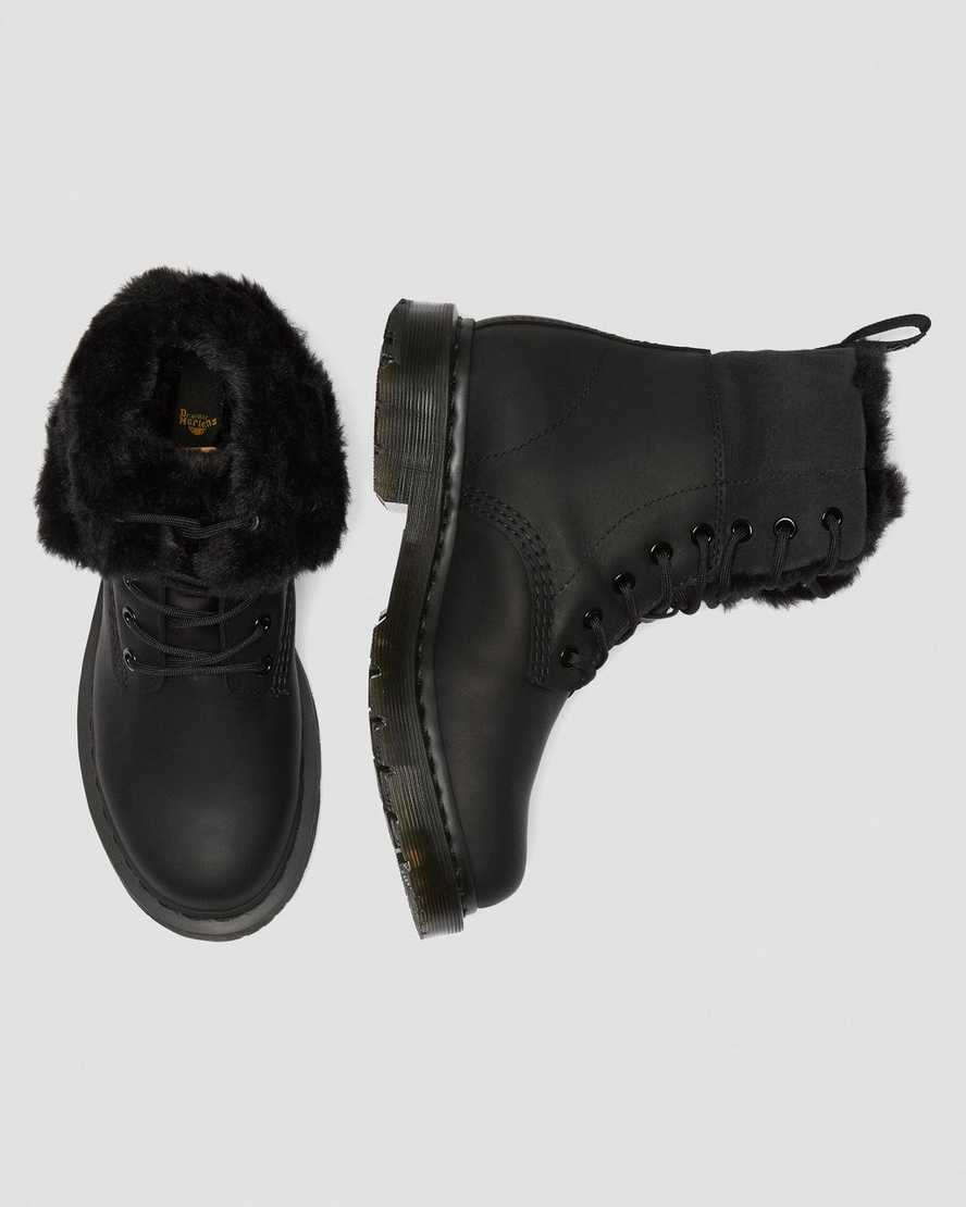 dámské boty dr. martens 1460 dms wintergrip faux fur s podšívkou v černé barvě