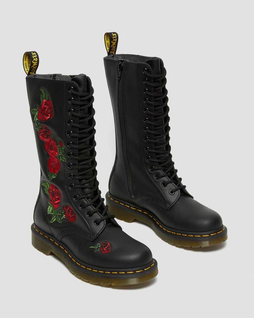 Černé dámské boty dr. martens 1914 vonda do poloviny lýtek