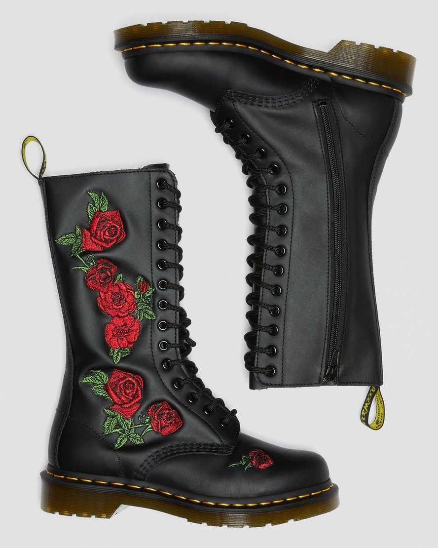 Černé dámské boty dr. martens 1914 vonda do poloviny lýtek
