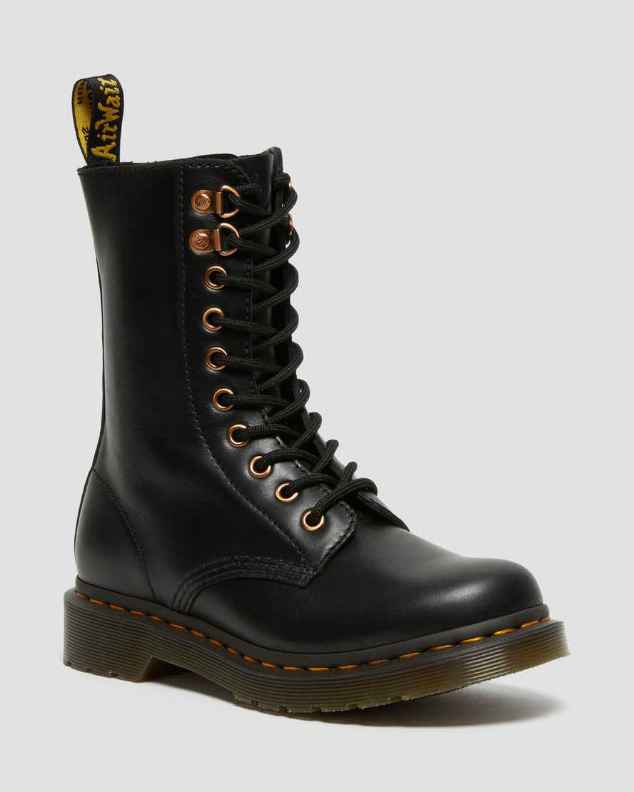 dámské boty dr. martens 1490 rose gold hardware do poloviny lýtek v černé barvě