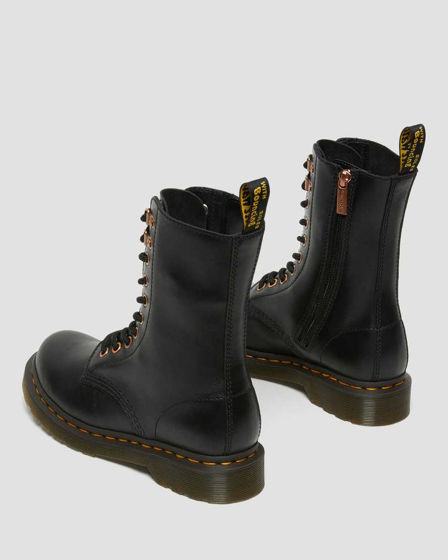 dámské boty dr. martens 1490 rose gold hardware do poloviny lýtek v černé barvě