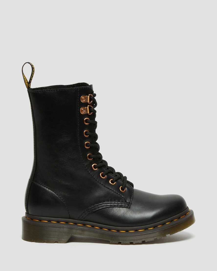 dámské boty dr. martens 1490 rose gold hardware do poloviny lýtek v černé barvě