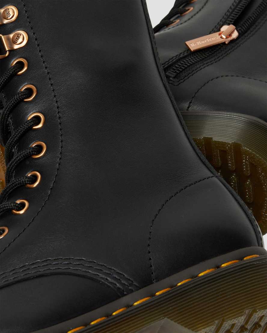 dámské boty dr. martens 1490 rose gold hardware do poloviny lýtek v černé barvě