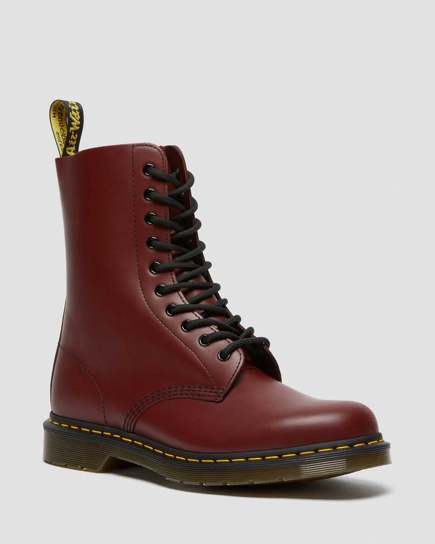 dámské boty dr. martens 1490 smooth do poloviny lýtek červené