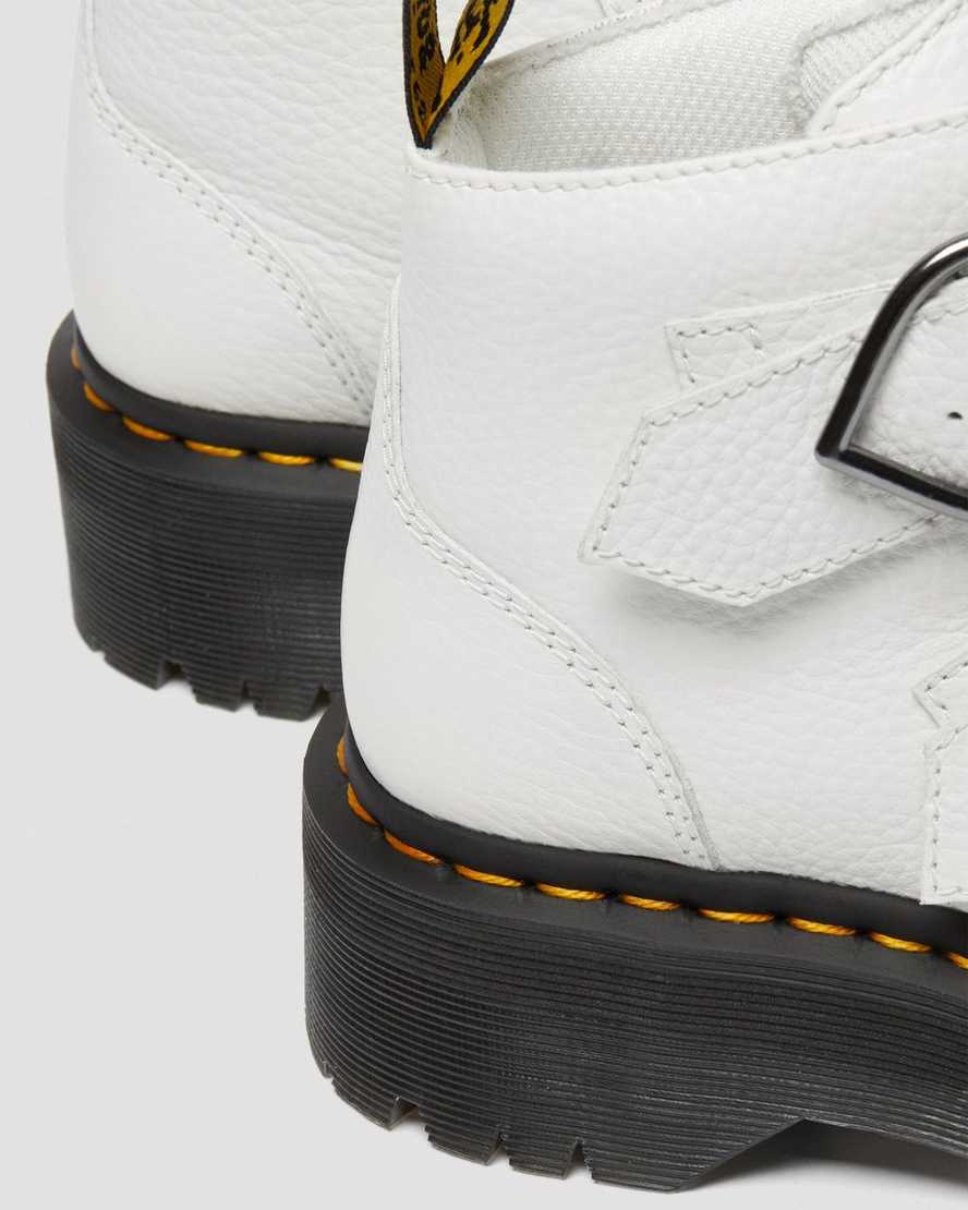 bílé dámské boty na platformě dr. martens devon heart