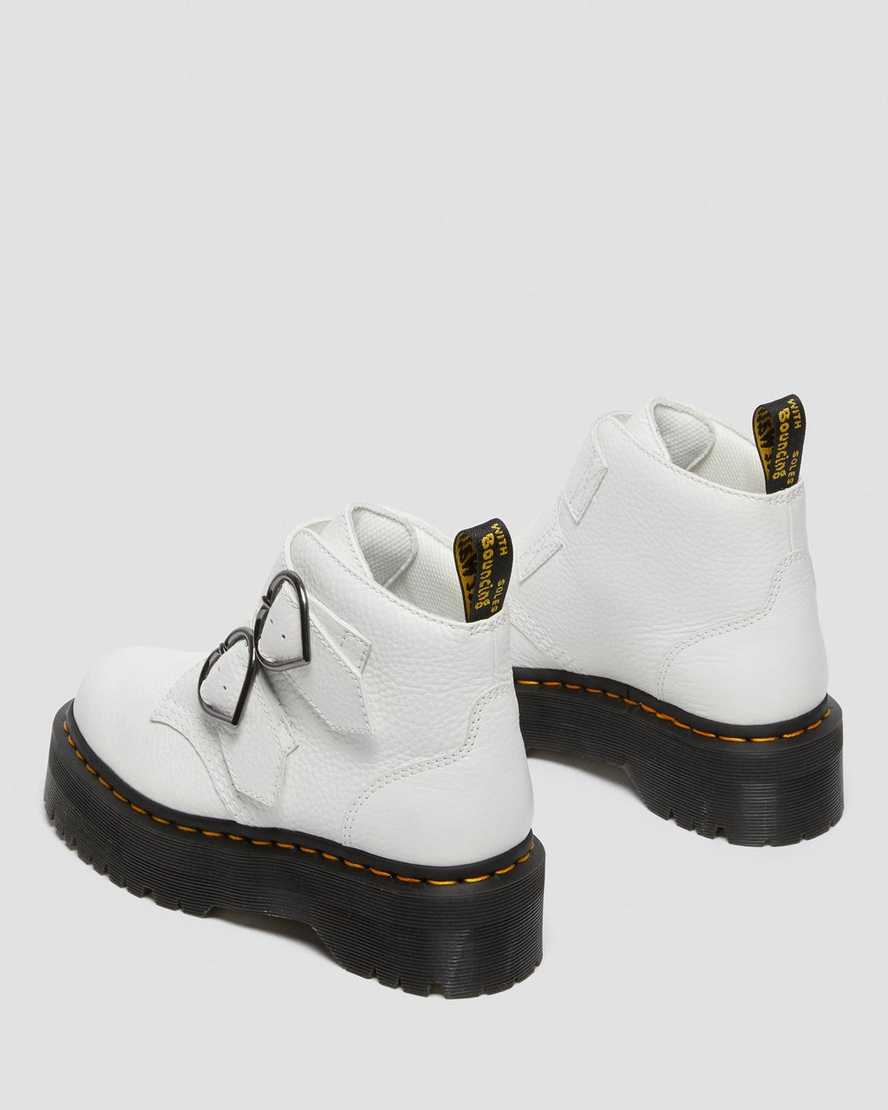 bílé dámské boty na platformě dr. martens devon heart