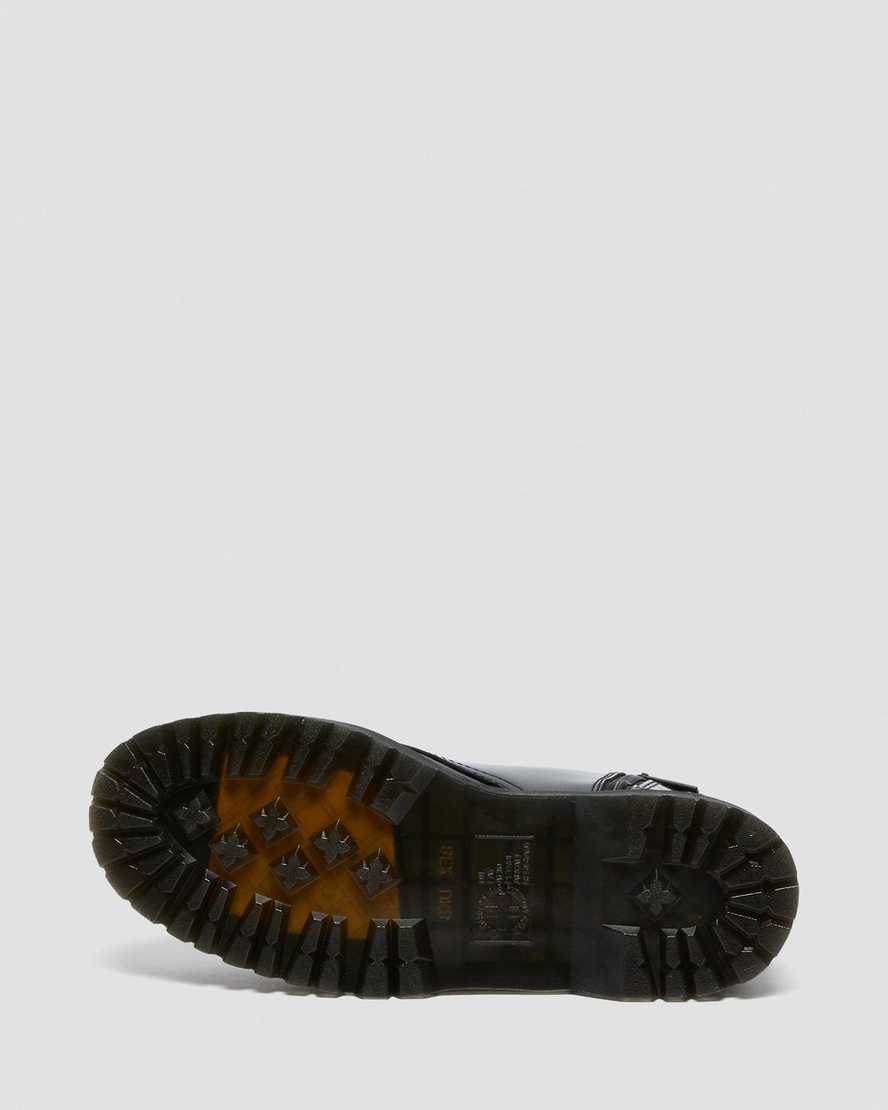 Černé dámské boty na platformě dr. martens jadon patent