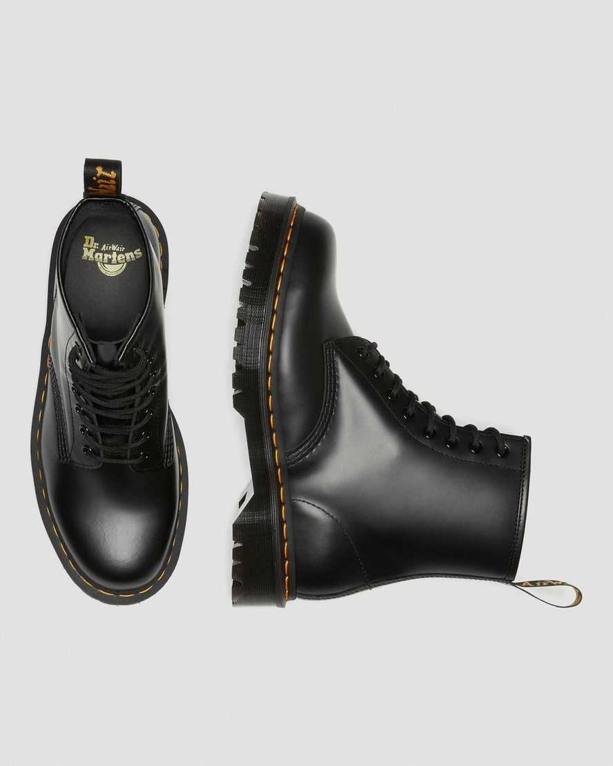 Černé dámské boty na platformě dr. martens 1460 bex smooth