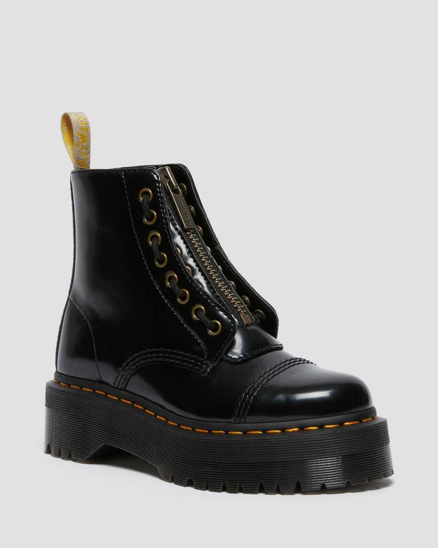 Černé dámské boty na platformě dr. martens sinclair