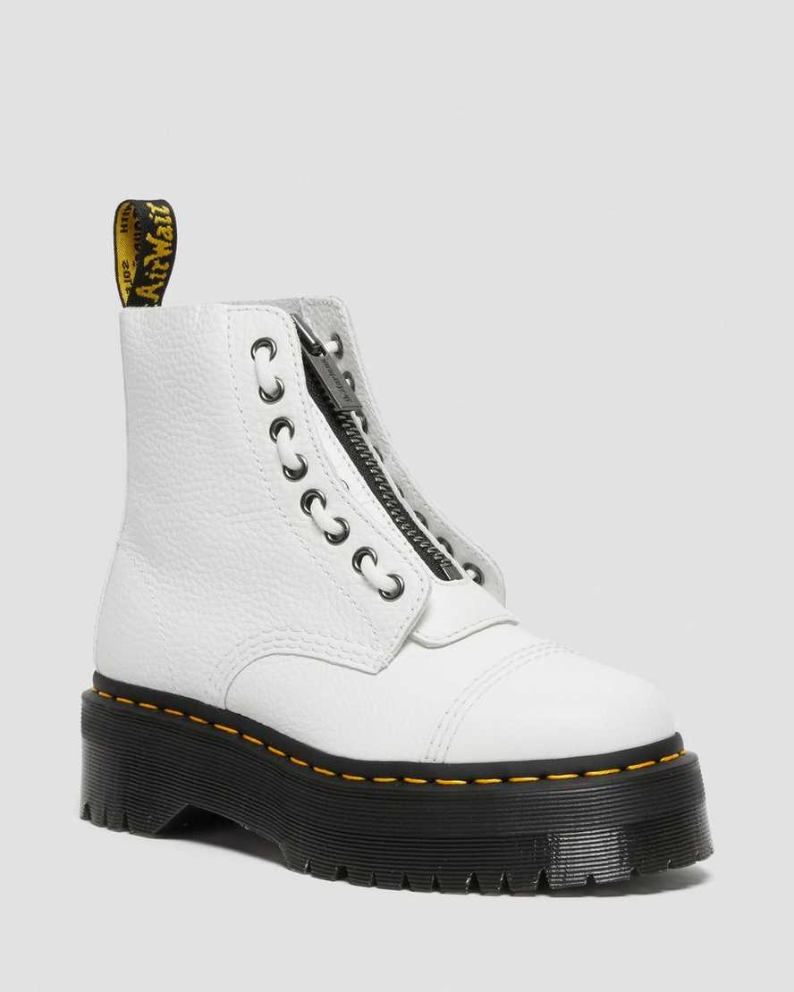 bílé dámské boty na platformě dr. martens sinclair