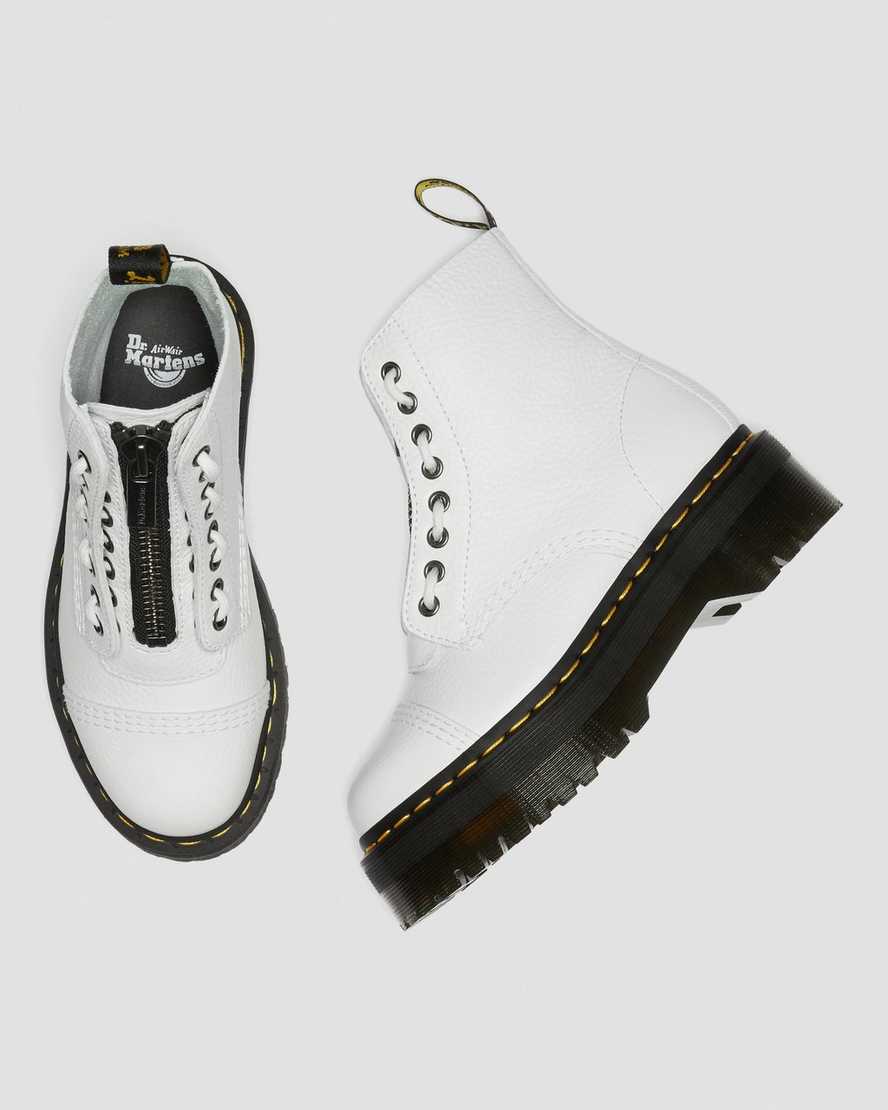 bílé dámské boty na platformě dr. martens sinclair