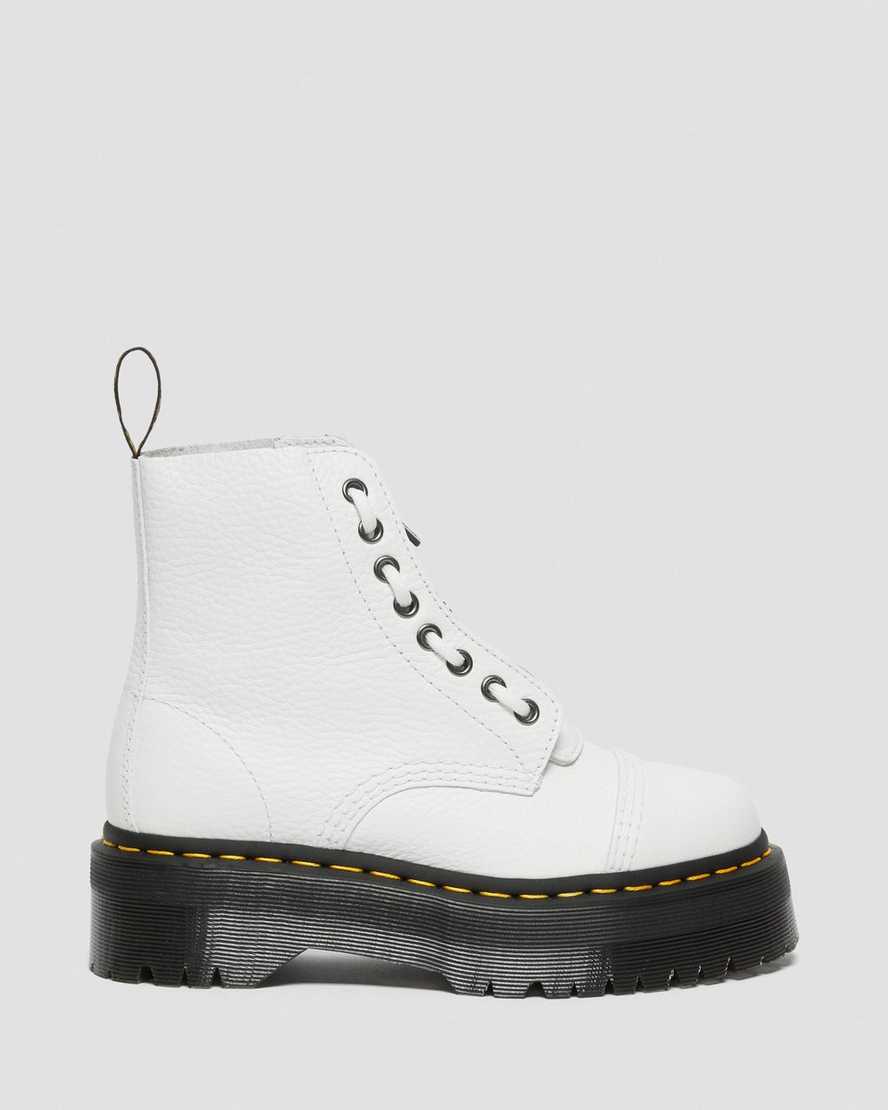 bílé dámské boty na platformě dr. martens sinclair