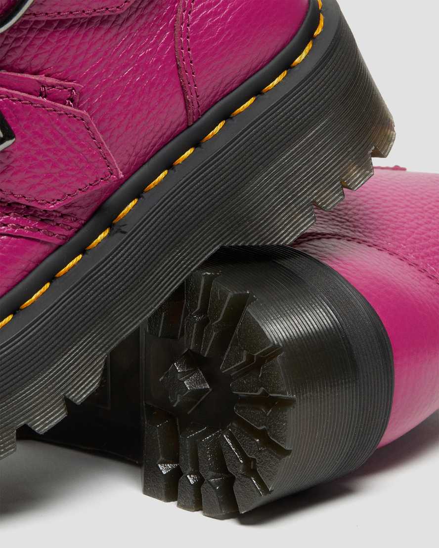 růžové dámské boty na platformě dr. martens devon heart