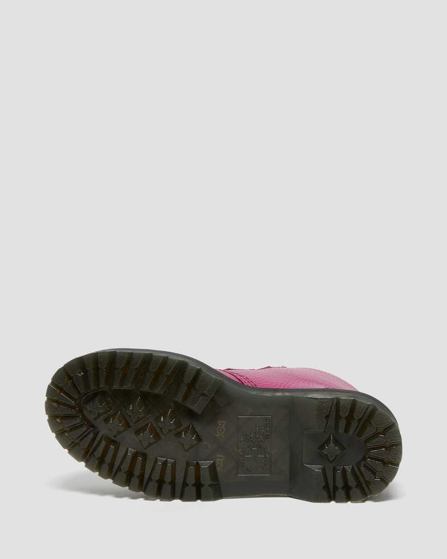 růžové dámské boty na platformě dr. martens devon heart