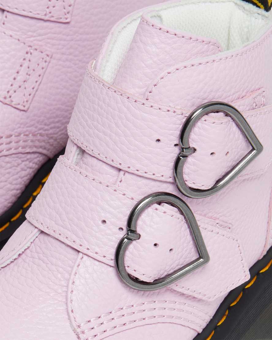 růžové dámské boty na platformě dr. martens devon heart