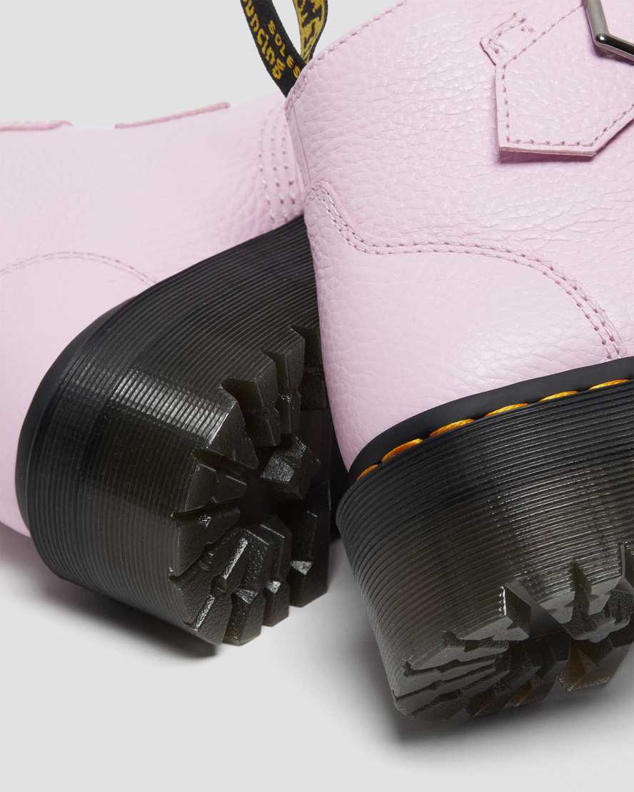 růžové dámské boty na platformě dr. martens devon heart