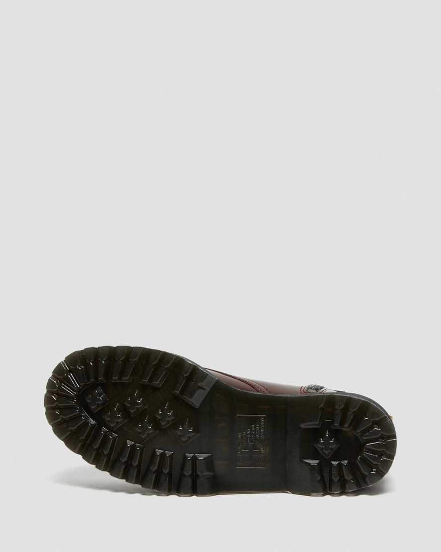 Červené dámské boty na platformě dr. martens jadon ii