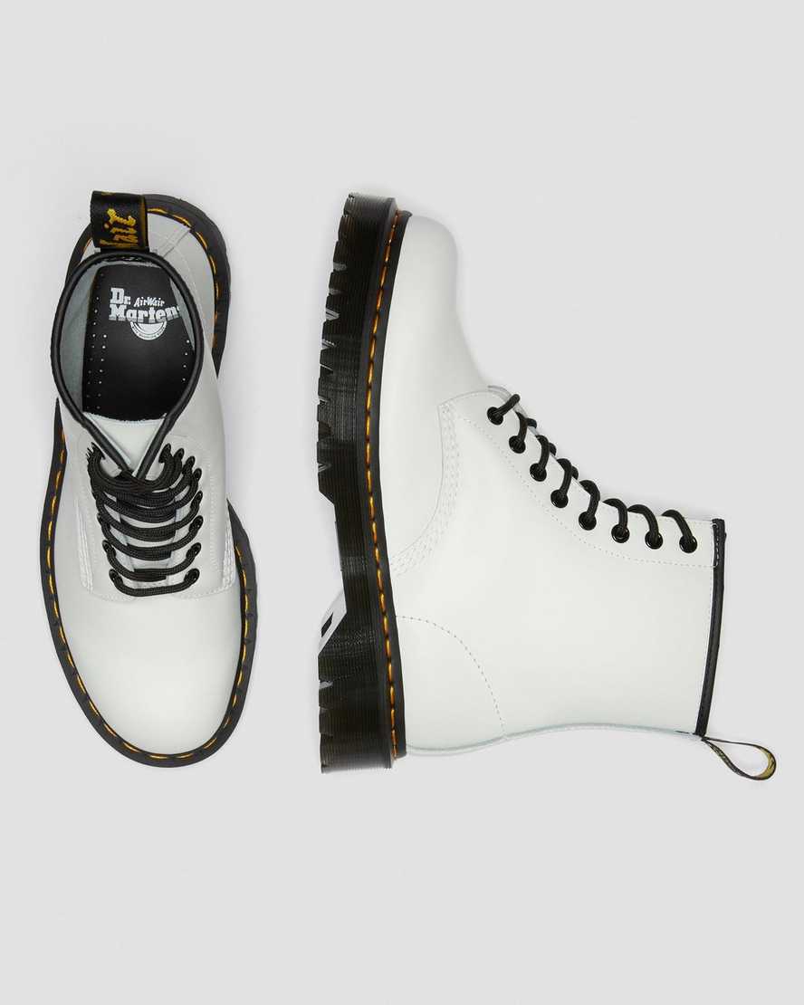 bílé dámské boty na platformě dr. martens 1460 bex smooth