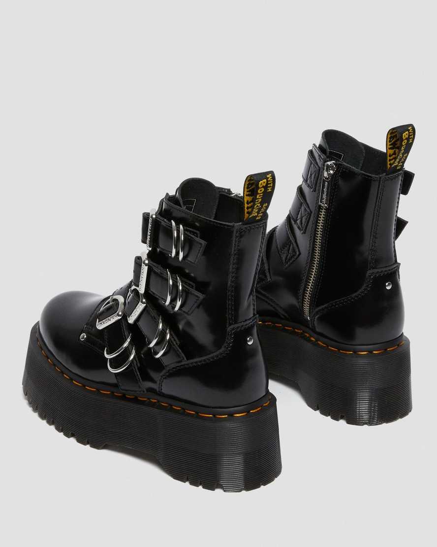 Černé dámské boty na platformě dr. martens jadon max hardware