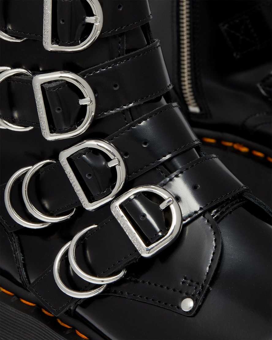 Černé dámské boty na platformě dr. martens jadon max hardware