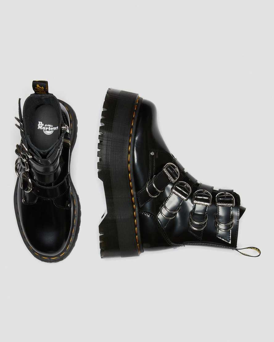Černé dámské boty na platformě dr. martens jadon max hardware