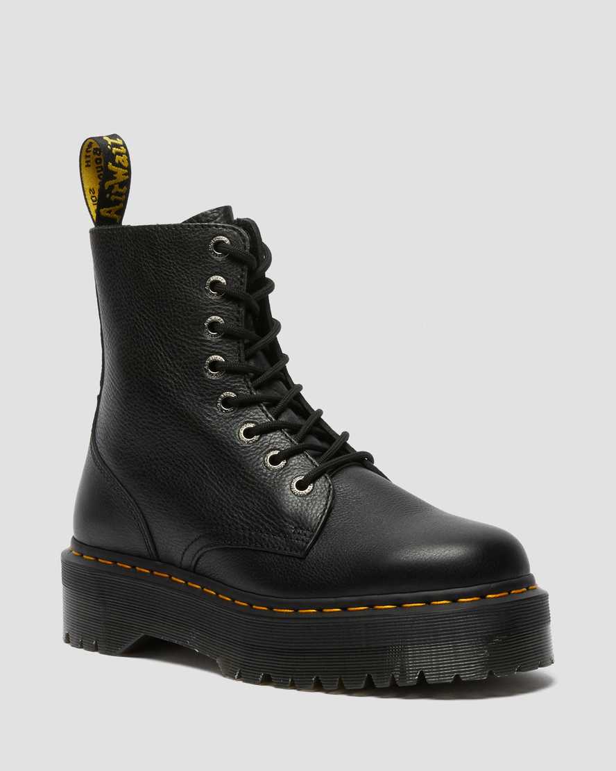 Černé dámské boty na platformě dr. martens jadon pisa
