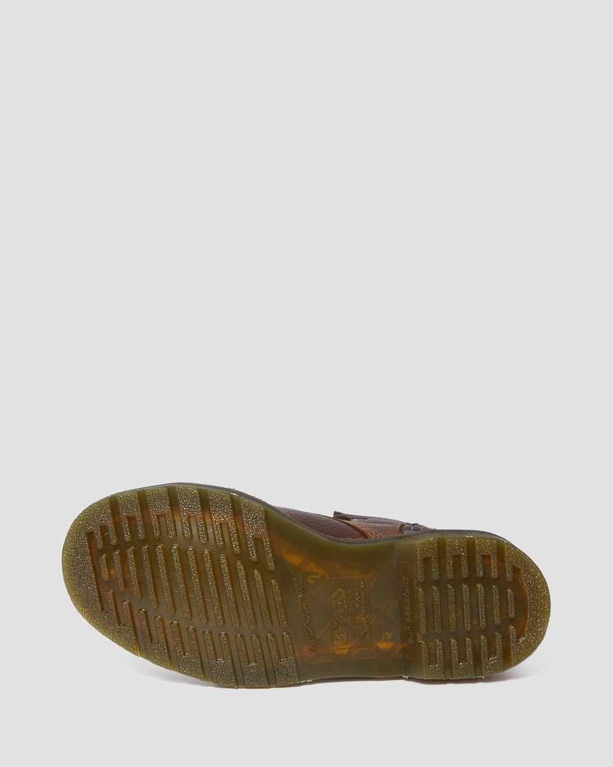 hnědé dámské pracovní boty dr. martens maple zip steel toe