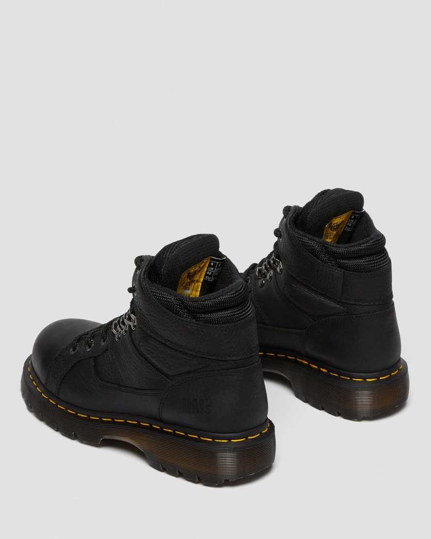 Černé dámské pracovní boty dr. martens ironbridge grizzly s ocelovou špičkou