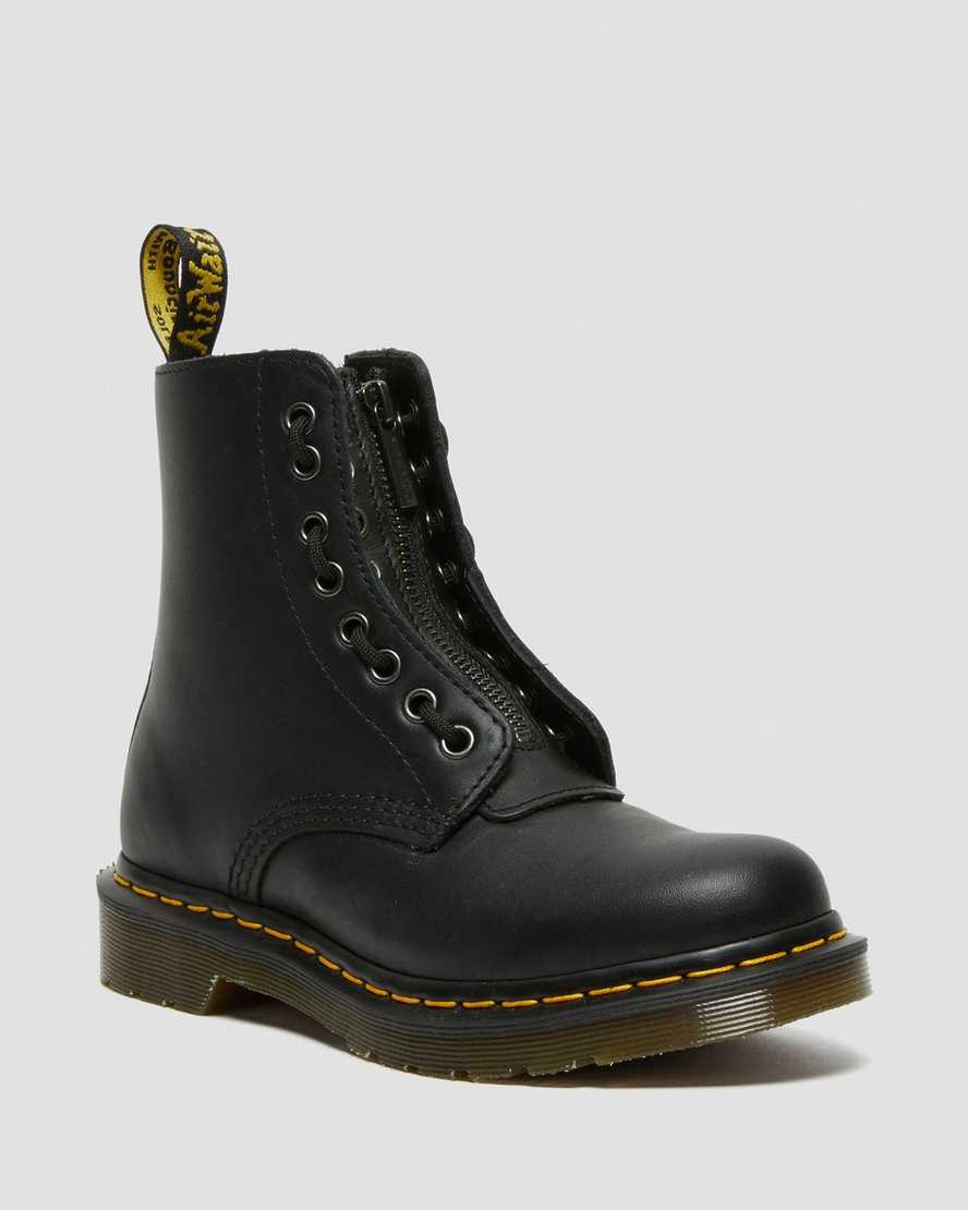 Černé dámské boty na zip dr. martens 1460 pascal nappa