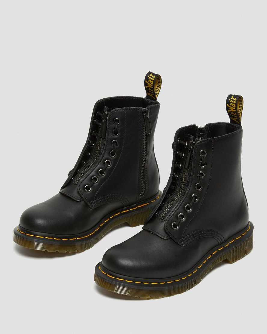 Černé dámské boty na zip dr. martens 1460 pascal nappa