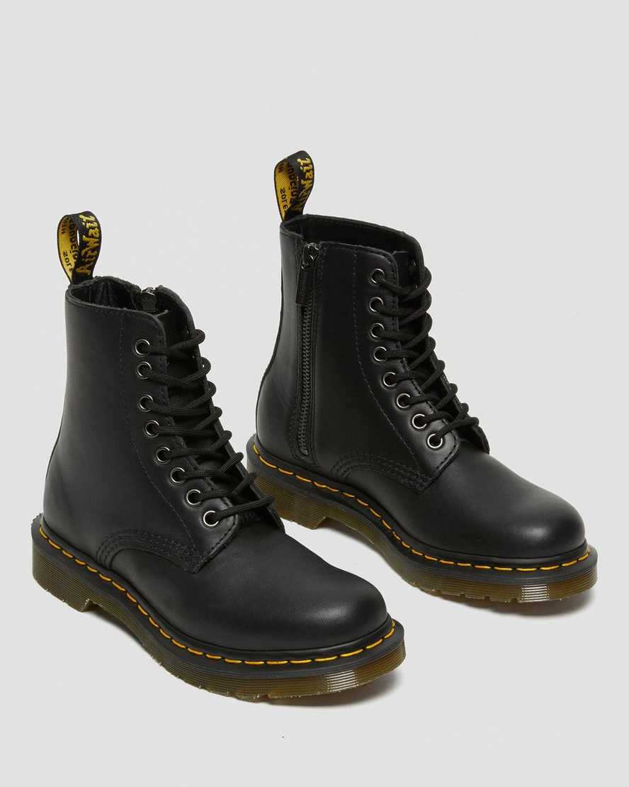 Černé dámské boty na zip dr. martens 1460 pascal nappa