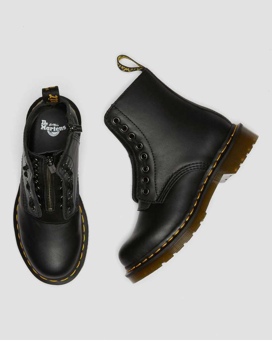 Černé dámské boty na zip dr. martens 1460 pascal nappa