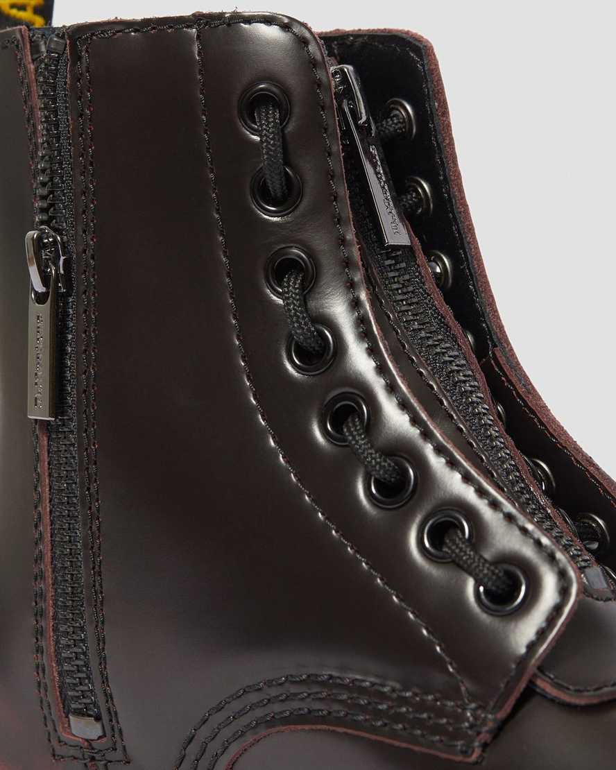 Červené dámské boty na zip dr. martens 1460 pascal