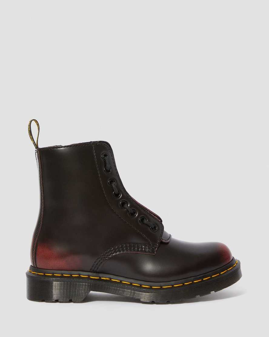 Červené dámské boty na zip dr. martens 1460 pascal