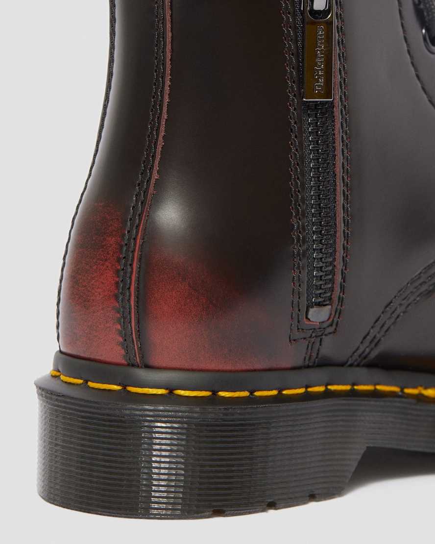 Červené dámské boty na zip dr. martens 1460 pascal